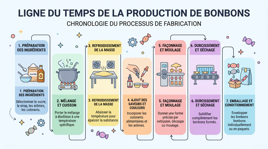 Infographie sur l'évolution des bonbons