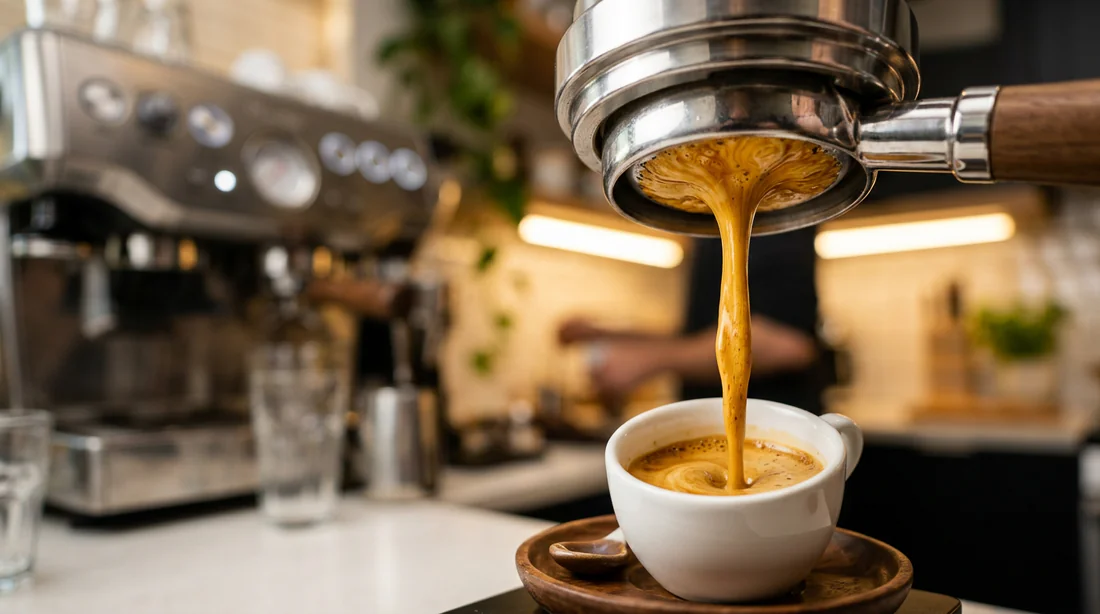 Technicien réalisant l'entretien approfondi d'une machine à café professionnelle