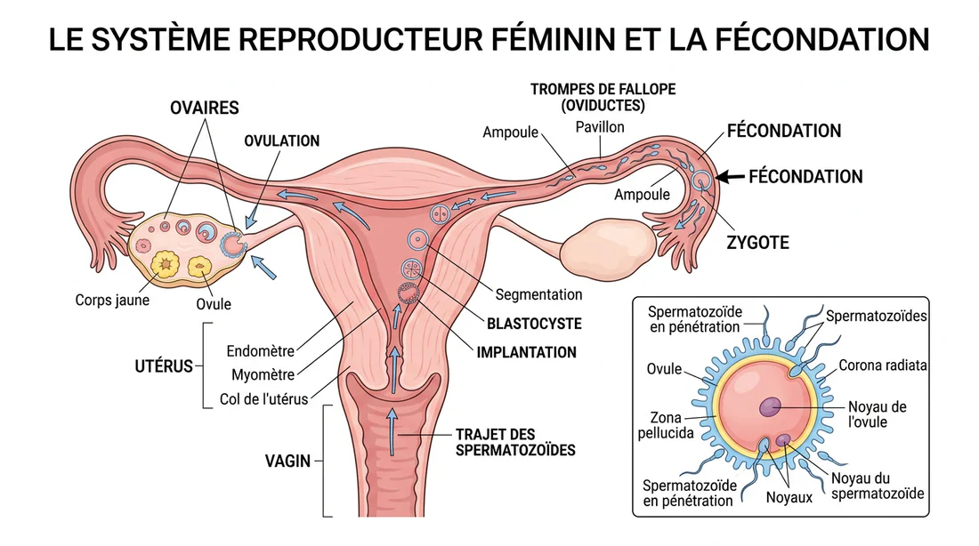 Infographie expliquant le taux d'hormone HCG