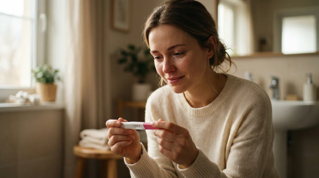 Infographie expliquant le fonctionnement d'un test de grossesse