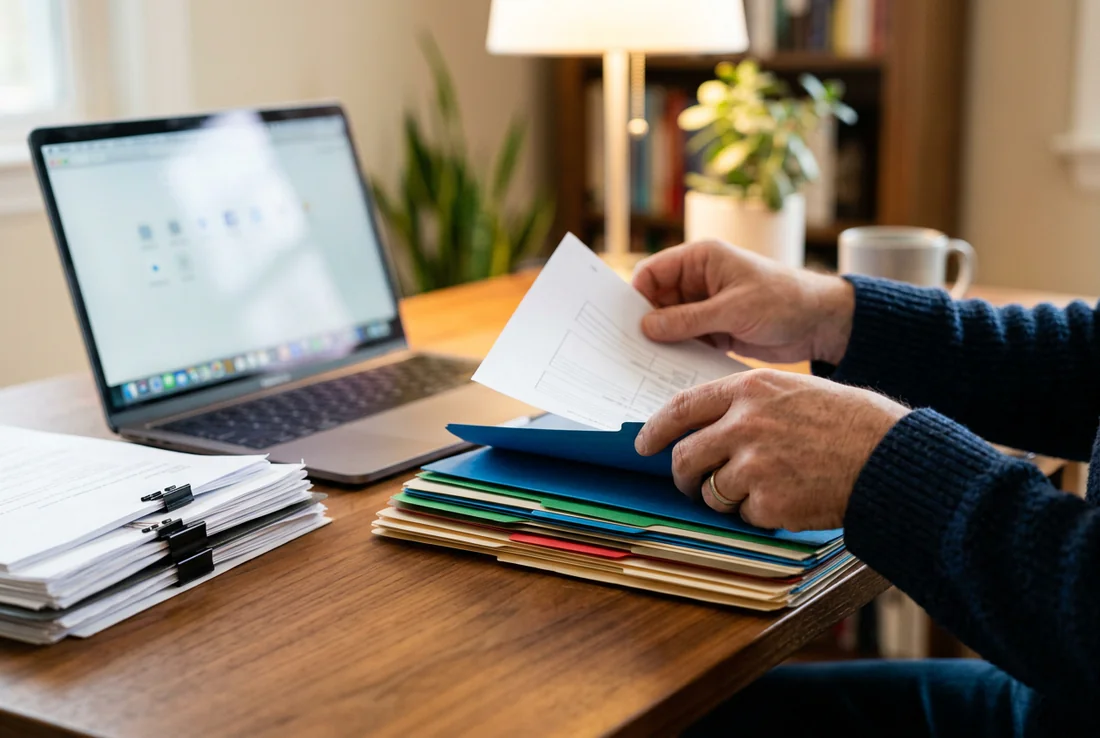 Illustration de gestion numérique de documents administratifs