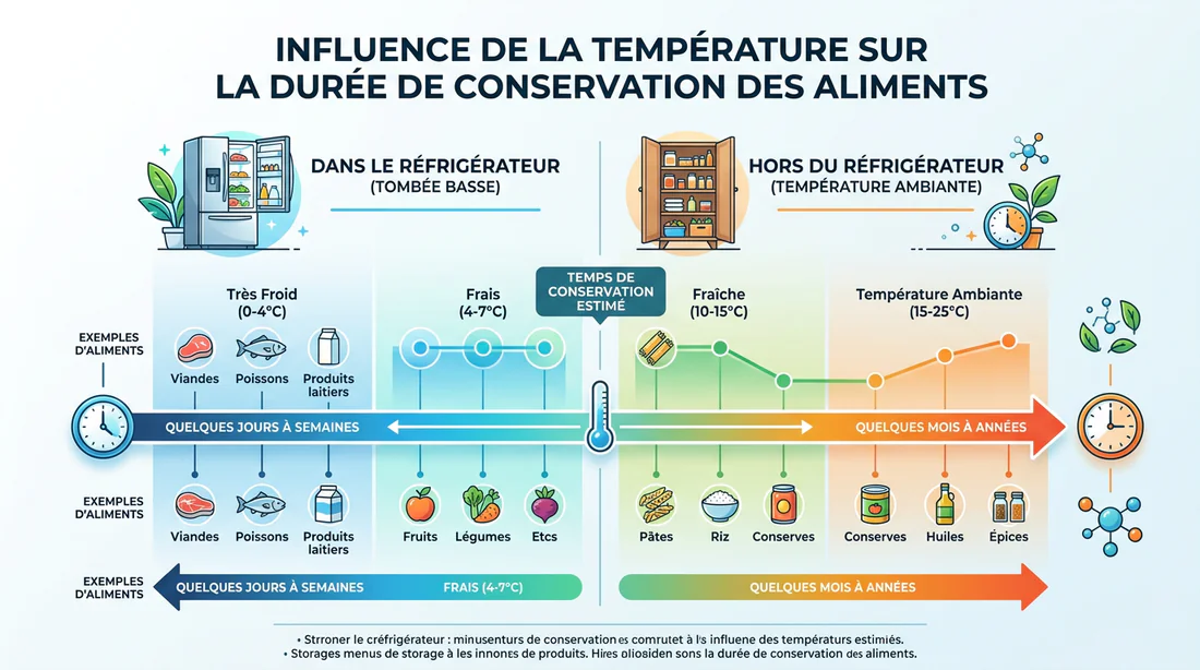 Schéma des températures de conservation de la compote