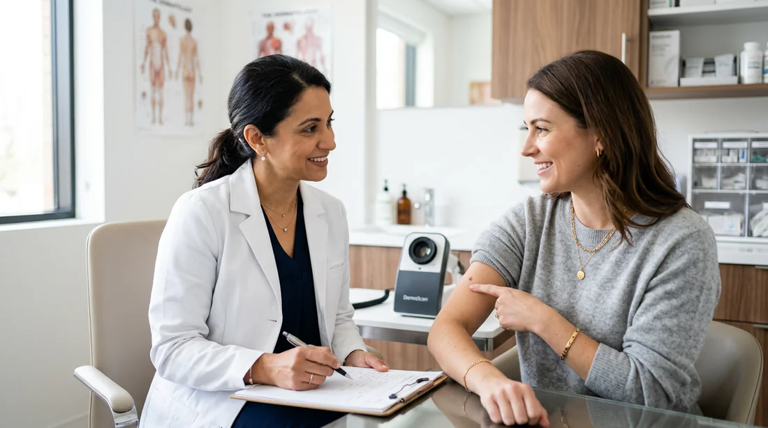 Consultation médicale pour un problème de peau