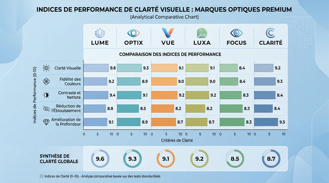 Tableau comparatif des performances de clarté visuelle