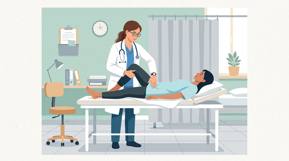 Consultation médicale pour une douleur à l'aine