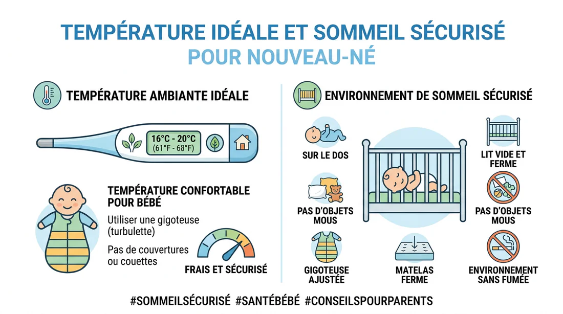Infographie sur l'environnement de sommeil idéal pour bébé