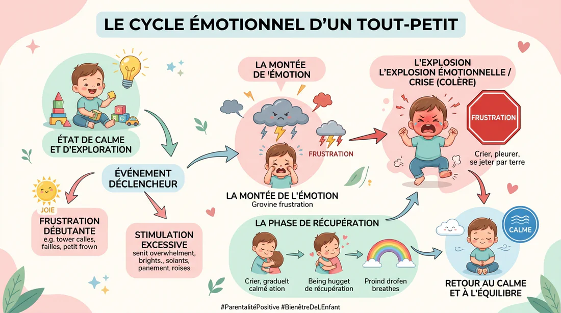 Infographie sur le cycle émotionnel d'un jeune enfant.