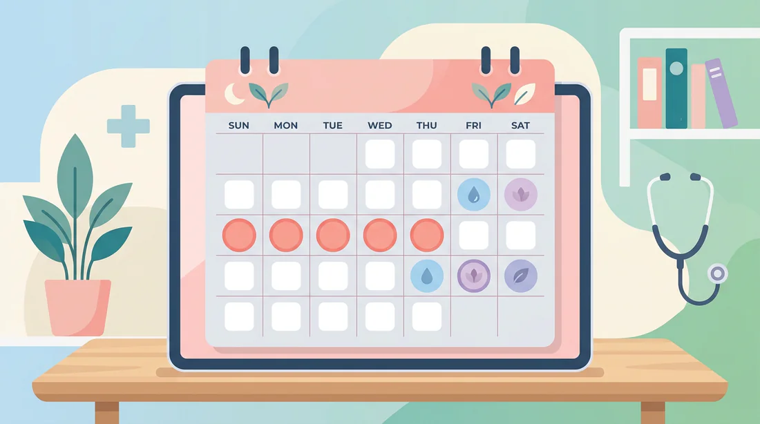 Schéma explicatif du cycle menstruel sur un calendrier
