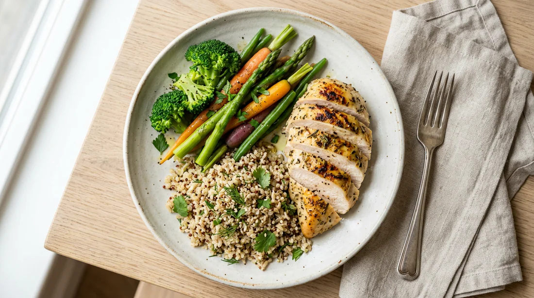 Assiette équilibrée pour une perte de poids saine
