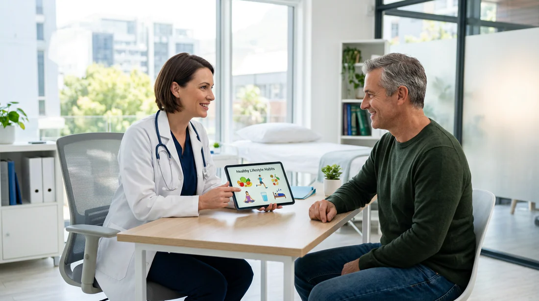 Consultation médicale avec un médecin pour ajuster un traitement et éviter la prise de poids