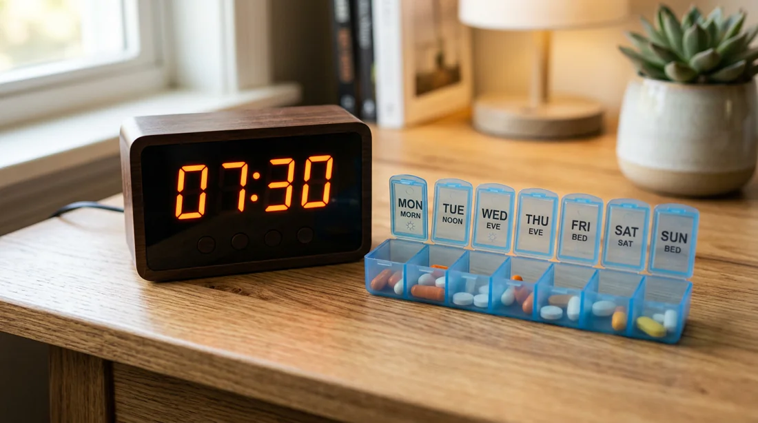 Respect des horaires de prise pour le traitement d'Amoxicilline et Doliprane