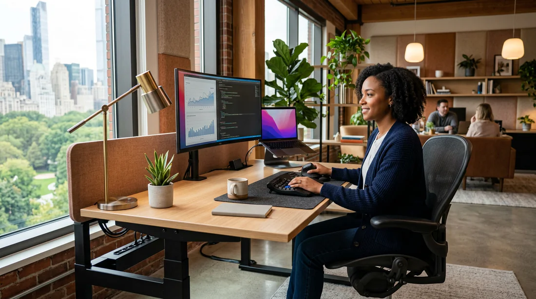 Poste de travail ergonomique adapté pour les personnes atteintes de maladie chronique