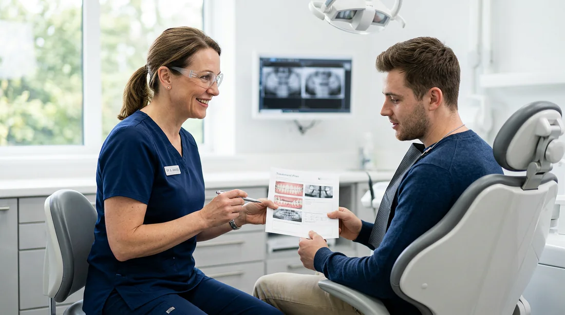 Consultation médicale chez le dentiste après ingestion d'un objet dentaire